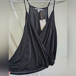 Green Envelope black dressy top